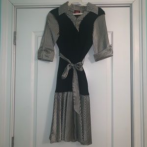 Sweater Dress with Silky Sleeve & Skirt. Sz small